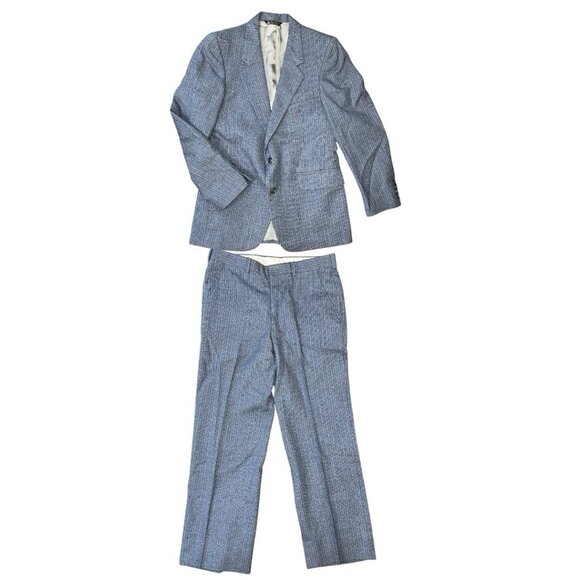 SaksFifthAvenue Aldofo Wool Suit Set Pinstriped  S - Picture 1 of 12